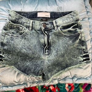Garage Mint Wash Denim Cutoff Shorts